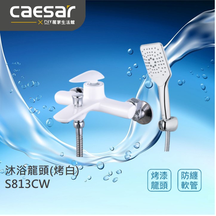 【精選商品】CAESAR 凱撒衛浴 沐浴龍頭 S813CW 浴室龍頭|古典白|烤漆白|雅白|標準配件|現貨供應