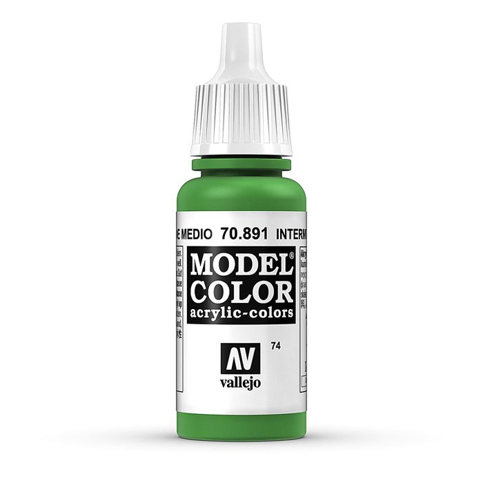 Acrylicos Vallejo 模型色彩 Model Color 074 70891 中階綠色 17ml