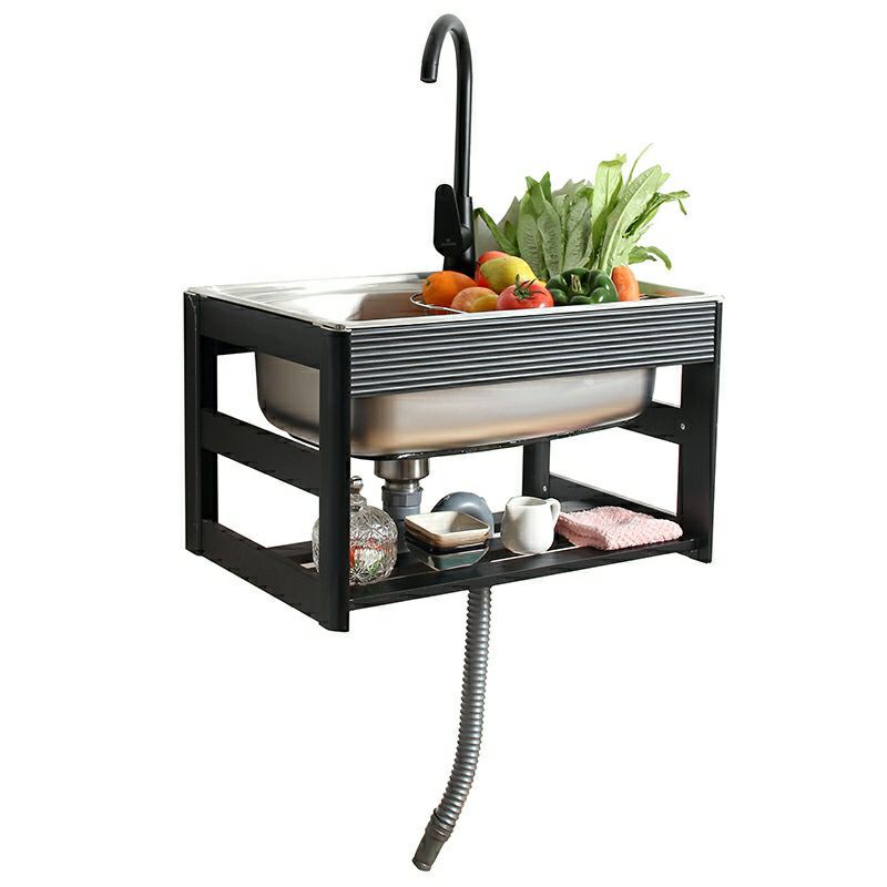 厨房不锈钢水槽挂墙单槽带支架子 長58cm 寬42cm 高35cm 蝦皮購物