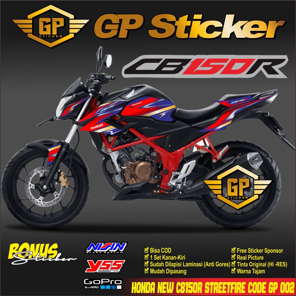 摩托車貼紙 HONDA CB150R CB 150r 全新 2015-2017 貼花條紋變化賽車酷設計 GP 002