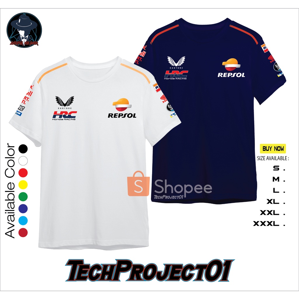 HONDA 本田 Team MotoGP 2023 Repsol T 恤 Castore 最佳品質經濟實惠