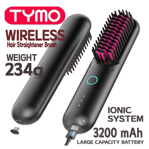 現貨 Tymo PORTA 無繩直髮刷,迷你便攜式帶 USB 可充電,負離子美髮工具
