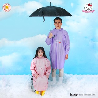 大像品牌成人袖雨披雨衣配三麗鷗 hello kitty 圖案柔軟進口 pvc 材料