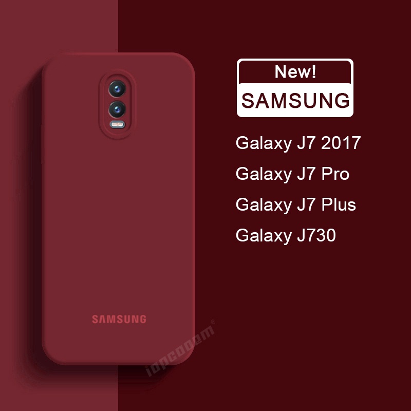 SAMSUNG 彩色軟矽膠手機殼三星 Galaxy J7 2017 J730 J7 Pro Plus 相機鏡頭保護套