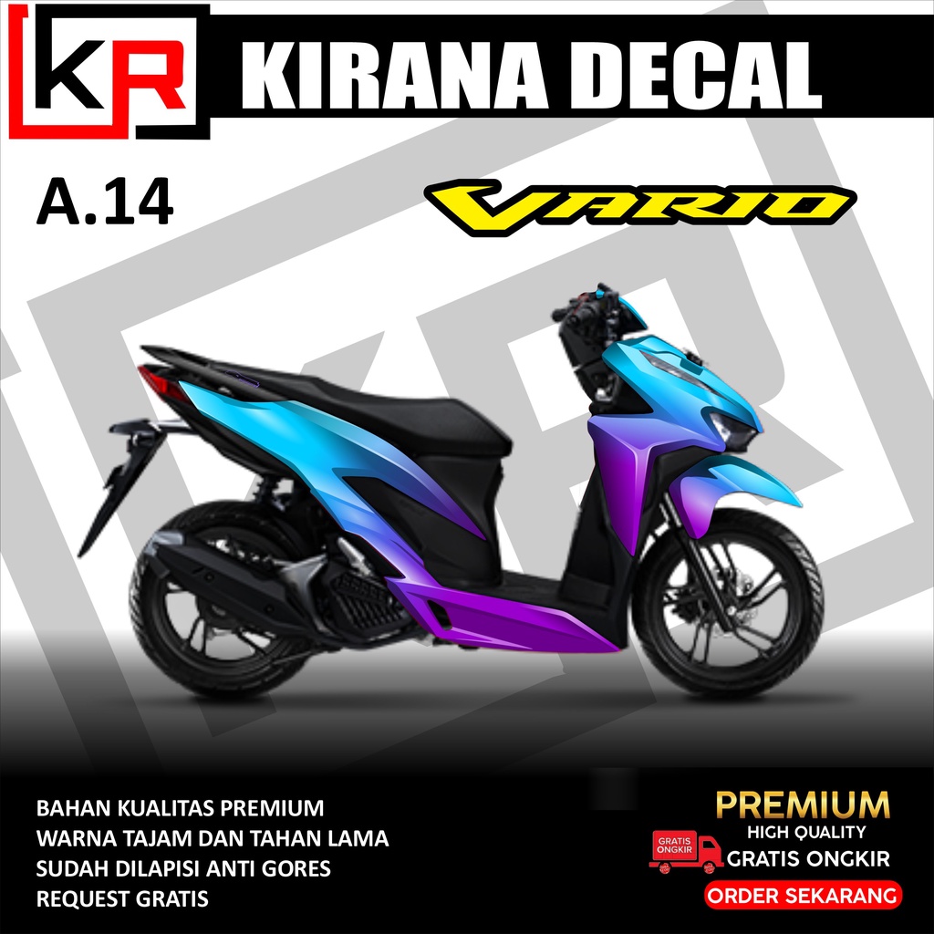 貼紙貼花 Vario 125-150 全新全身配件貼紙摩托車 Vario 全新 KIRANA A.14