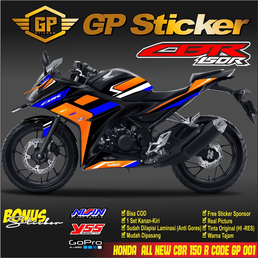 條紋 CBR 150 R 改款 2016 2017 2018 2019 2020 變化摩托車貼紙貼紙 Antemte M