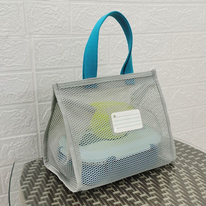 學生名片套餐飯盒袋子透氣鏤空網紗手提春夏午餐包包便當上班便攜