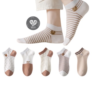 女襪可愛圖案可愛小熊棕熊棕熊襪子韓國時尚女襪進口