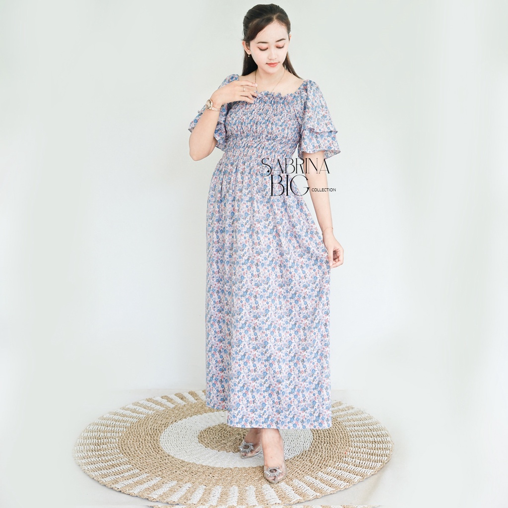 Seika Maxi Dress 韓式 Baju Wanita Sabrina Tille 連衣裙花朵 Shakila