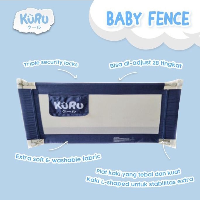 Kuru 嬰兒床欄杆 120 160 180 200cm 床欄杆床墊圍欄