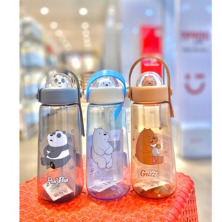 MINISO 巴厘島名創優品 We Bare Bears 系列塑料冷飲水瓶 We Bare Bears