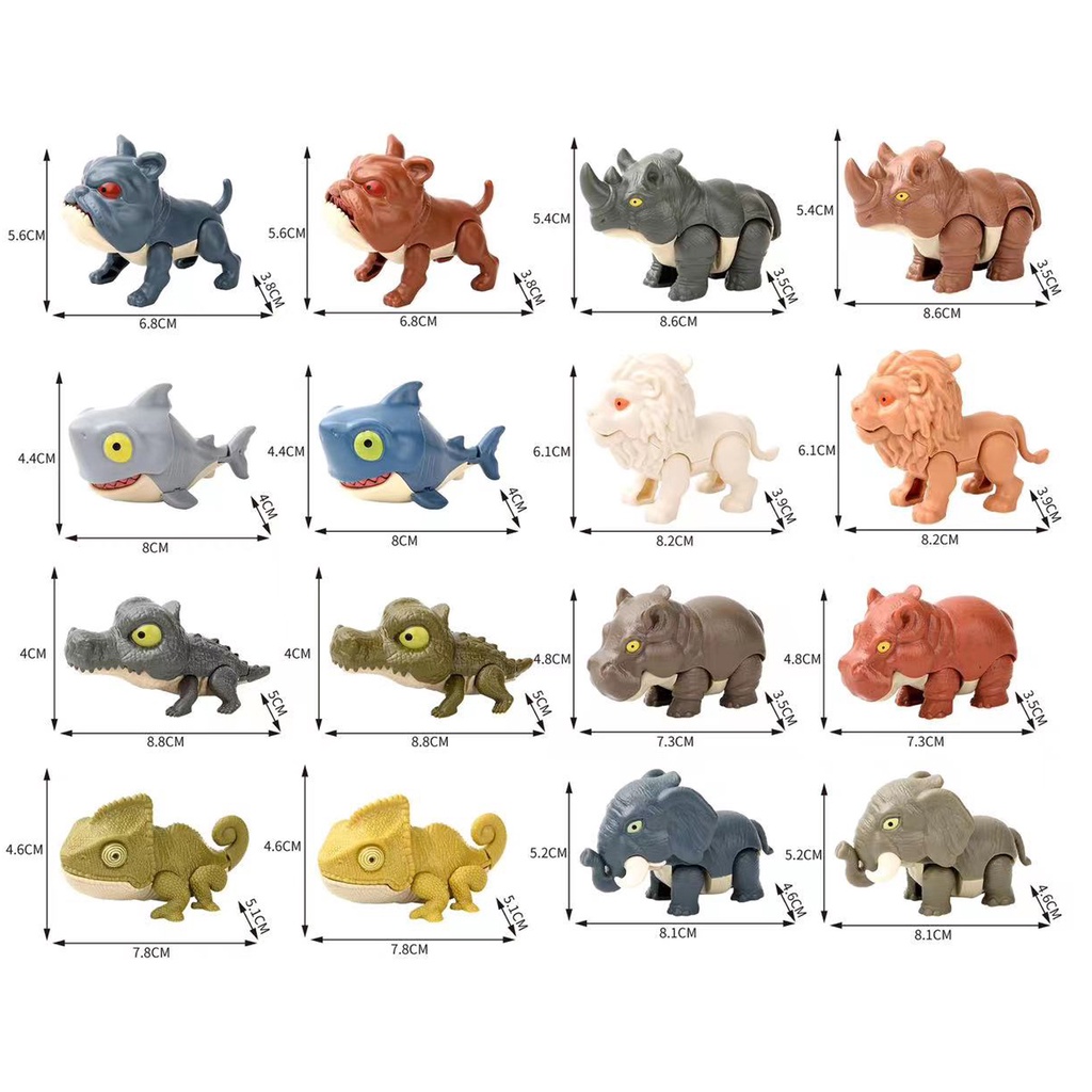 咬手動物恐龍兒童系列侏羅紀熱銷鯊魚狗河馬獅子鱷魚大象變色龍犀牛