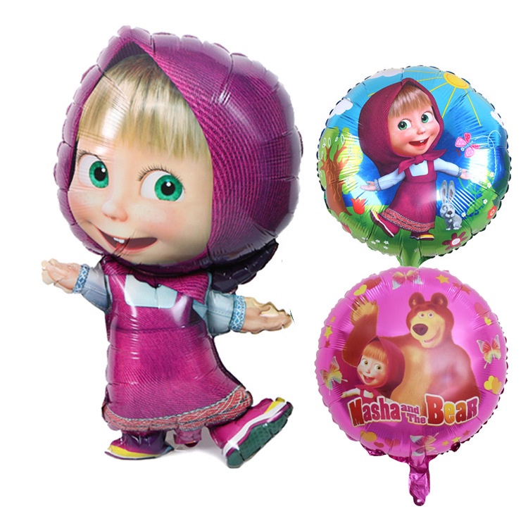 瑪莎和熊主題鋁箔氣球兒童玩具氣球大號/18寸氣球