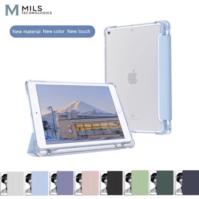Hot MILS 技術透明三折透明保護套 iPad 6 7 8 9 10.2 Air 4 Air 5 2022 Mini