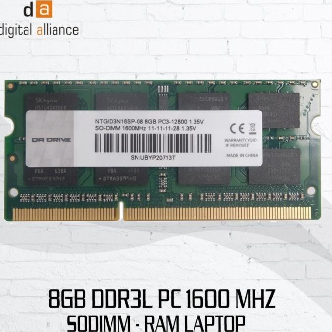 數字聯盟 8Gb Ddr3L Pc 1600mhz Sodimm