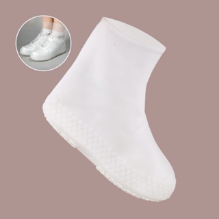 Putih 雨鞋套可重複使用雨靴套防洪濕鞋白色白色