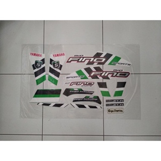 山葉 Hijau PUTIH 條紋貼紙 Lis Yamaha Fino FI Sports 2014 2015 白色綠色