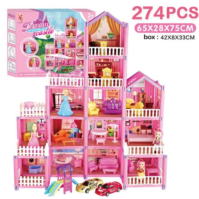 兒童玩具夢幻城堡 DIY 娃娃屋 274 件