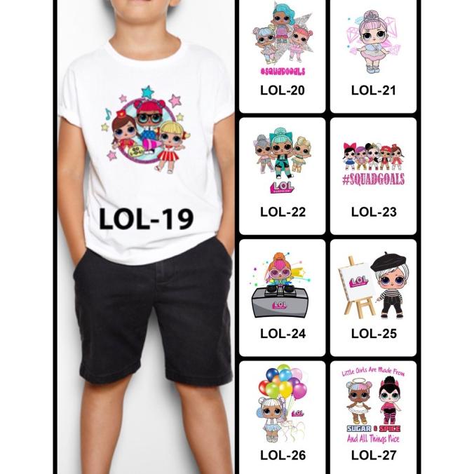 Lol Surprise Design 兒童 T 恤 1-9 印花 Dtg 快速交貨