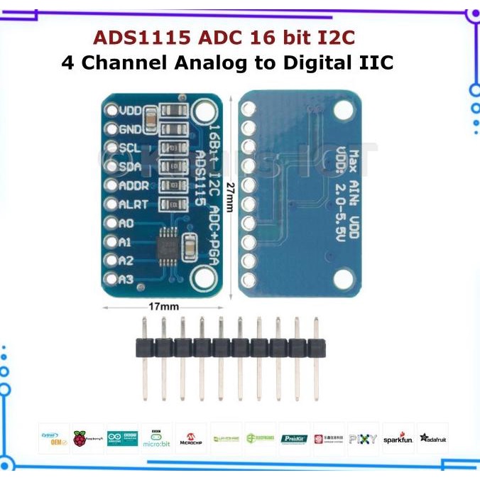 Ads1115 16bit I2C ADC 4通道模擬到數字模塊