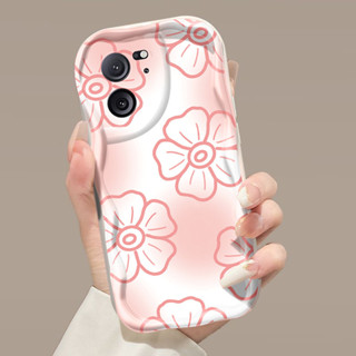 XIAOMI HP 小米13T Pro Redmi K60 Ultra手機殼軟雙矽膠手機殼新款可愛外殼可愛桃花純色圖案軟