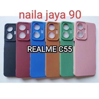 Hp 軟殼外殼 REALME C55 矽膠外殼保護殼 Macaron Pro 相機背面保護器適用於手機相機