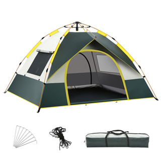 Tenda 最低價格✨圓頂帳篷露營 3-4 人戶外帳篷快速設置戶外帳篷防風防雨紫外線保護帶 2 門 2 窗戶外露營登山沙