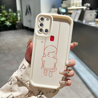 SAMSUNG HP 三星 Galaxy A21S 手機殼軟矽膠手機防摔保護殼雙款外殼情侶棒圖軟殼圖案外殼