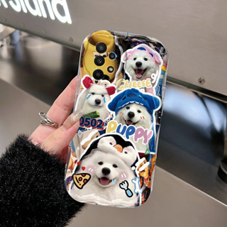 SAMSUNG HP 手機殼適用於三星 Galaxy A22 M22 A23 A21s A24 保護手機殼可愛狗圖案手機