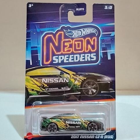 Hitam Hot Wheels Hotwheels 2017 NISSAN GTR Neon Speeders 黑色/