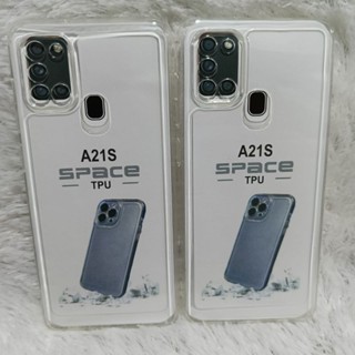 SAMSUNG HP 軟殼三星 A21S 矽膠殼保護殼透明透明手機背面保護膜全橡膠材料