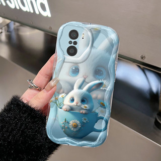 XIAOMI HP 小米 POCO F3 Redmi K40 Pro 手機殼人保護套防摔外殼兔子圖案茶杯新款矽膠套軟殼