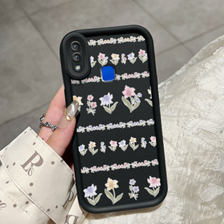 UNGU HP 手機殼適用於 VIVO Y95 Y93 Y93s Y91 Y91i 紫色花朵圖案 HP 保護殼保護殼簡約