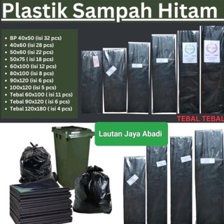 Hitam 黑色塑料垃圾袋塑料包裝黑色塑料袋