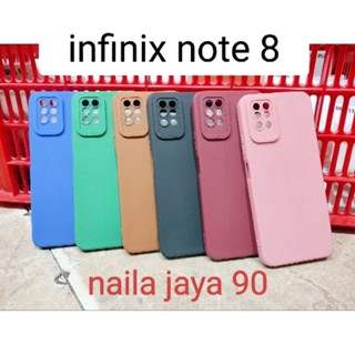 HP INFINIX NOTE 8 外殼軟殼矽膠外殼保護套 Macaron Pro 相機背面保護膜適用於手機相機