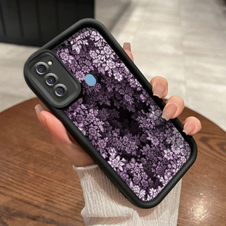 SAMSUNG HP UNGU三星Galaxy A11 M11手機殼神秘紫花紋保護新款軟矽膠手機殼兩人保護殼軟殼