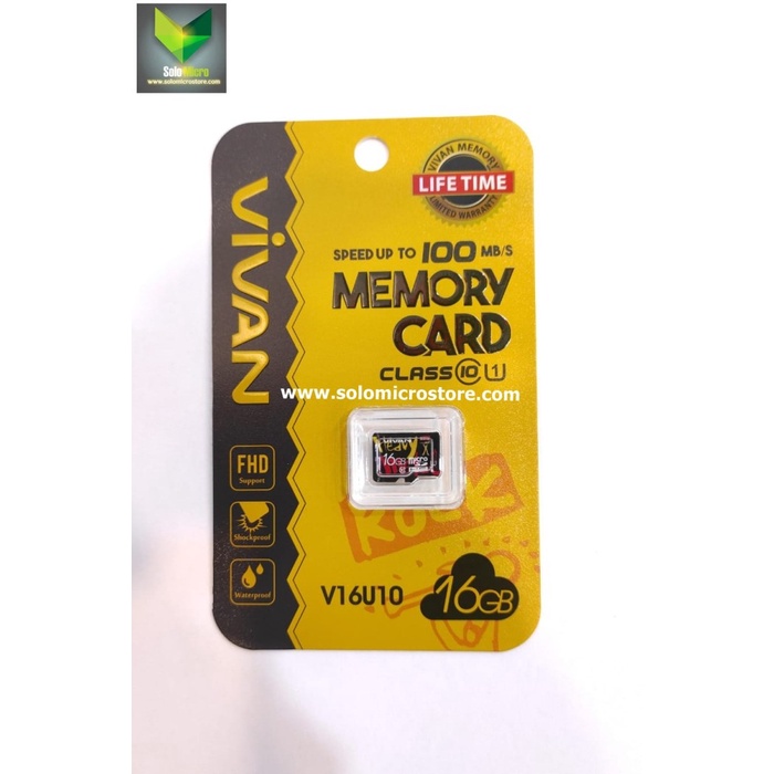 Mmc 內存 Micro SD VIVAN V16U10 16GB 存儲卡 Class 10 100mbps