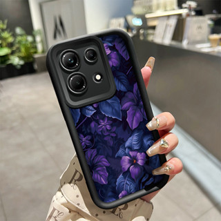 UNGU HP Infinix Note 30 Note 30 Pro 手機殼深紫色花朵圖案手機殼軟框矽膠外殼防摔外殼軟