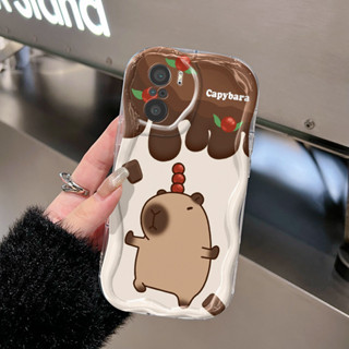 XIAOMI HP 手機殼適用於小米 POCO F3 Redmi K40 Pro 手機殼動物吃番茄棒手機殼矽膠吸水保護軟