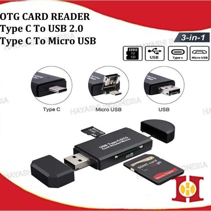 Usb C 讀卡器 2.0 Micro USB 3 合 1 Micro SD 讀卡器 USB-C OTG