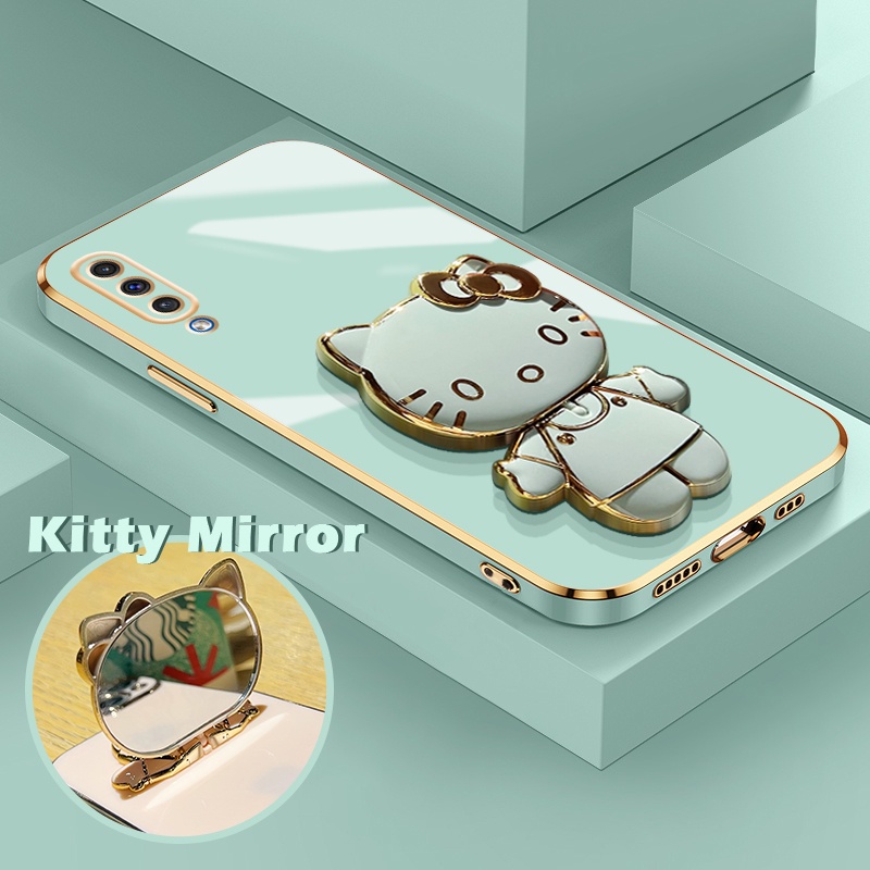 SAMSUNG Hp 手機殼適用於三星 A50 A50s A30s A30 A20 M10s 折疊手機殼 Kitty 鏡