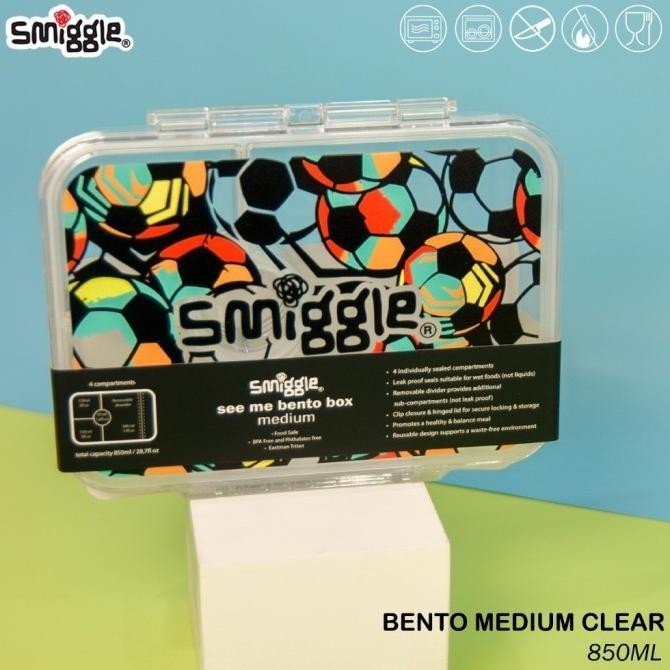 Smiggle 便當盒中號透視便當便當盒隔板/限量便當盒