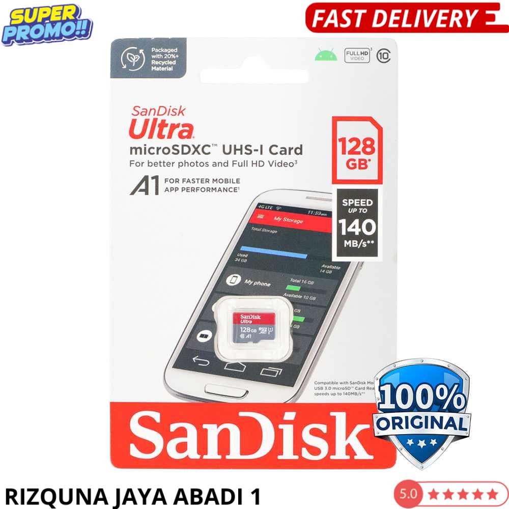 SANDISK 全新閃迪 Ultra microSDXC 卡 UHS-I Class 10 A1 128GB SDSQU