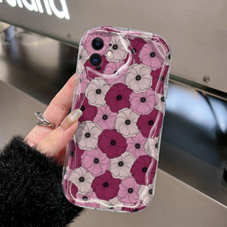 IPhone 11 Pro Max 12 Pro Max 手機殼新款軟殼彩色花瓣紋手機軟殼 HP 矽膠保護殼
