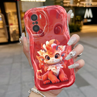 XIAOMI HP 小米 POCO F3 Redmi K40 Pro 手機殼軟殼新年卡通龍紋軟殼手機殼矽膠保護殼