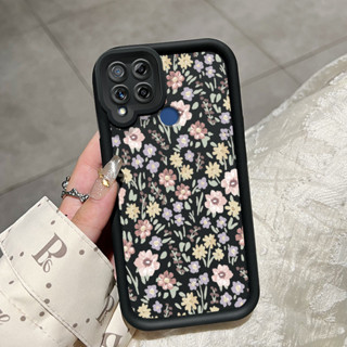 外殼 HP For Realme C15 外殼彩色小花朵圖案 Cesing HP 軟殼簡約 Cesing 新款軟矽膠外殼