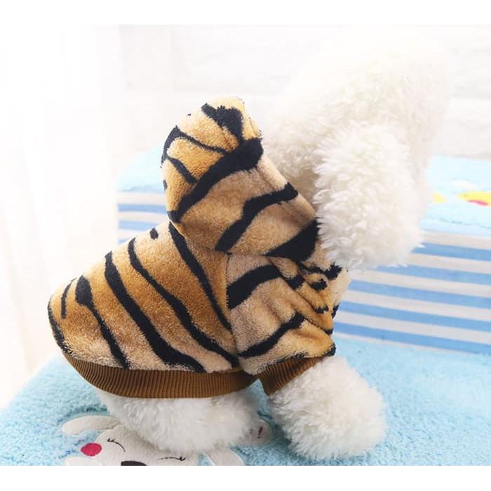 中小型犬貓的老虎圖案連帽衫衣服