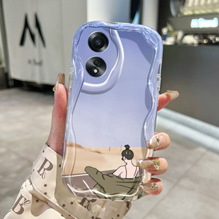 HP OPPO A58 4G A78 4G 手機殼自然圖案擁抱新軟殼軟矽膠保護套防震手機殼保護殼