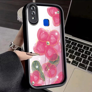 HP VIVO Y95 Y93 Y93s Y91 Y91i手機殼豪華花卉圖案軟殼外殼軟殼防摔全矽膠保護套防震外殼