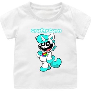 Craftycorn 微笑小動物圖案兒童 T 恤兒童和成人上衣